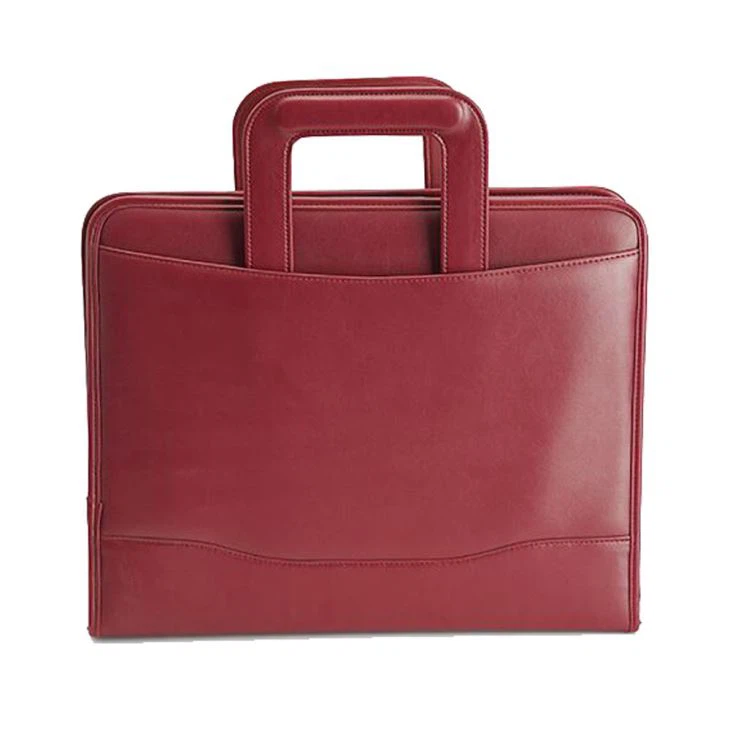 pu leather portfolio with handle