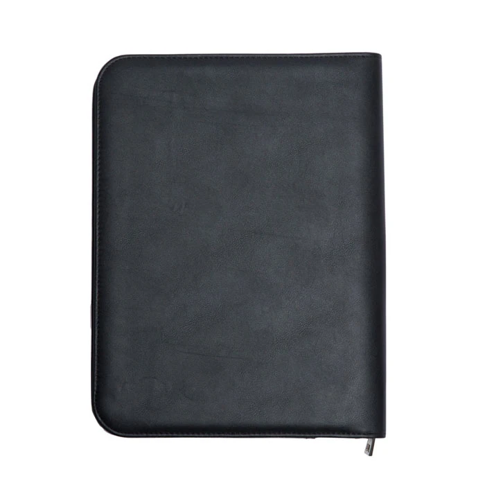 Leather Zipper Notebook Folder A5
