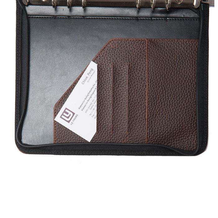 Leather Zipper Notebook Folder A5