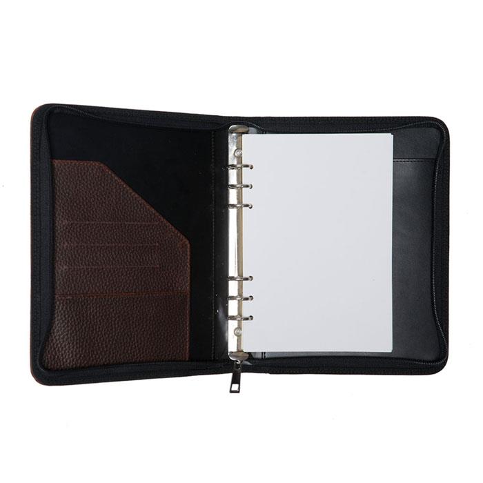 Leather Zipper Notebook Folder A5