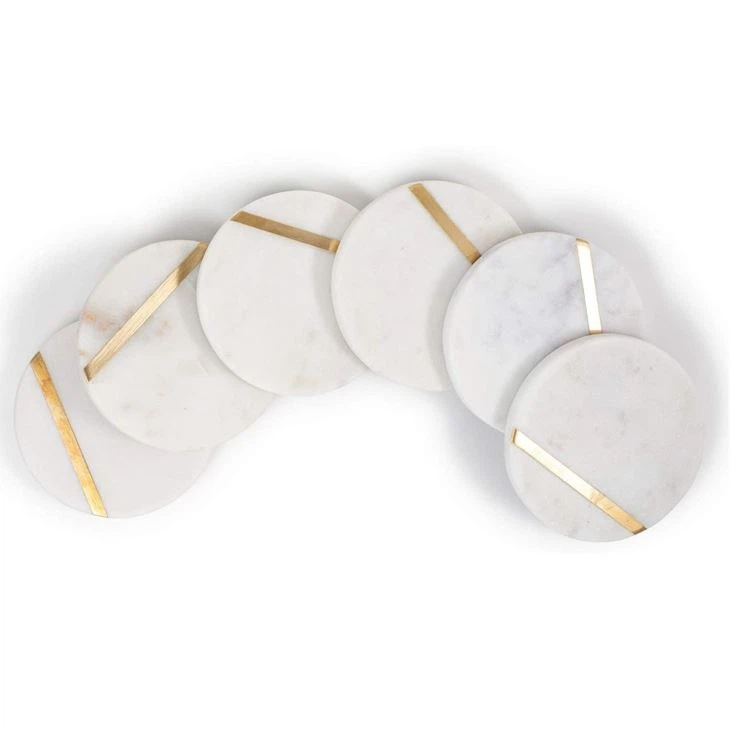Gold Painted Marble Coasters