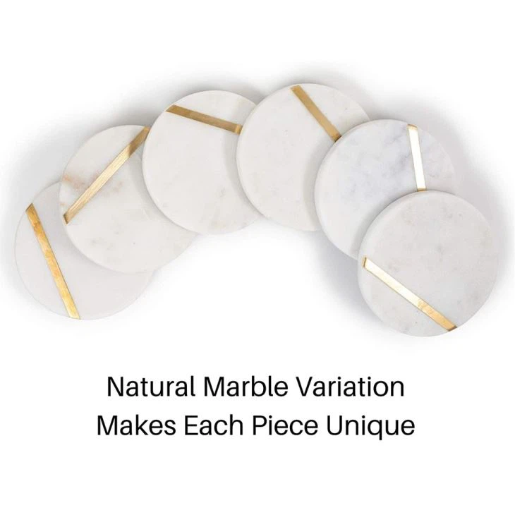 Gold Painted Marble Coasters